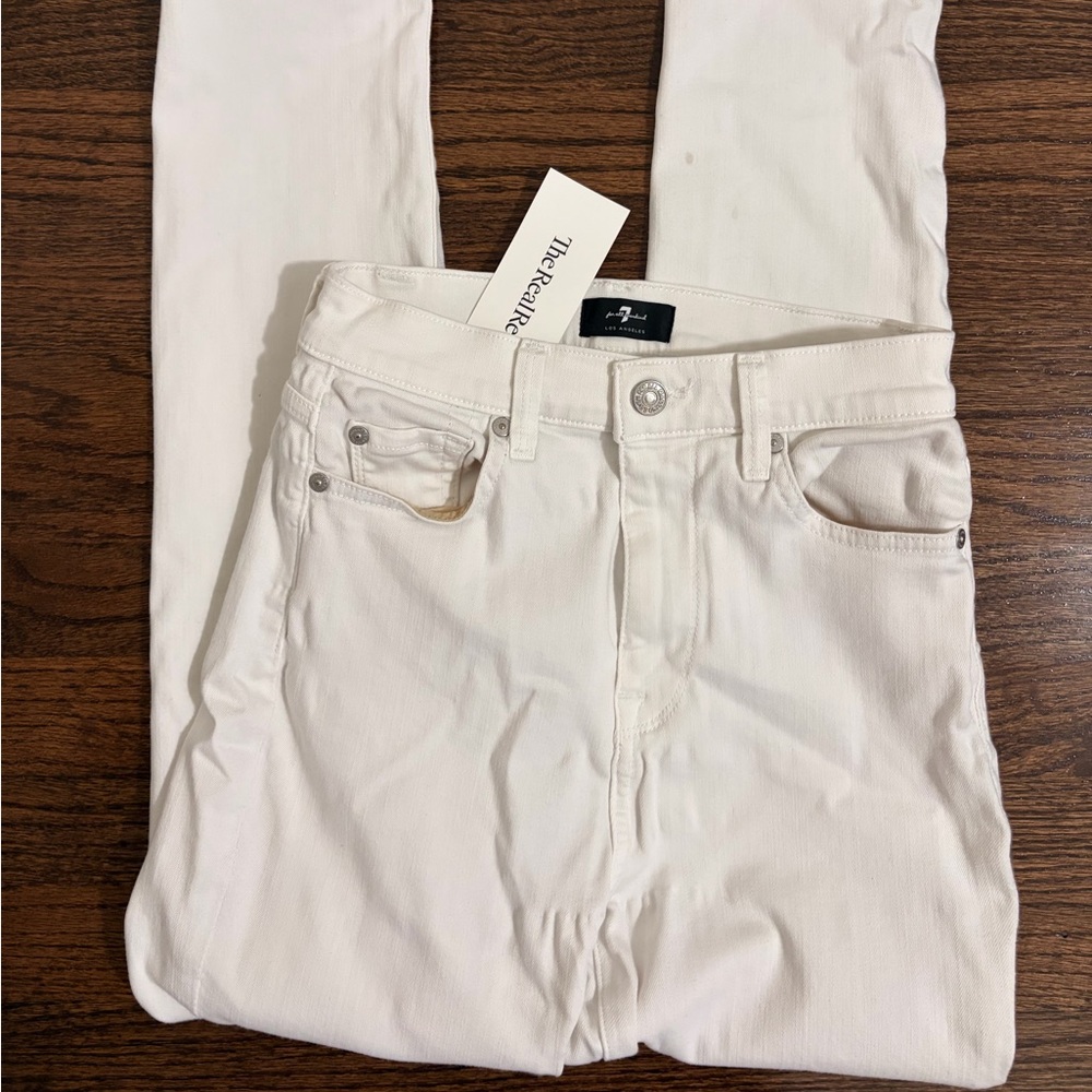 7 For All Mankind White Straight Jeans | great condition